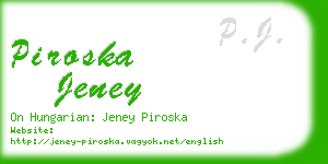 piroska jeney business card